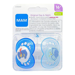 Chupeta Mam Day E Night Original 16+ Meses Com 2 Azul