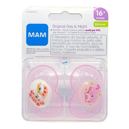 Chupeta Mam Day E Night Original 16+ Meses Com 2 Rosa