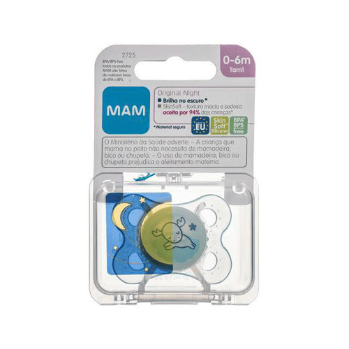 Imagem do produto Chupeta Mam Original Night 06 Meses Azul 1 Unidade