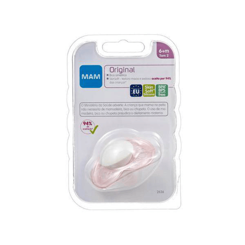 Imagem do produto Chupeta Mam Original Silicone Skin Soft Ortodôntica 6+ Meses Girls Cores Sortidas Com 1 Unidade