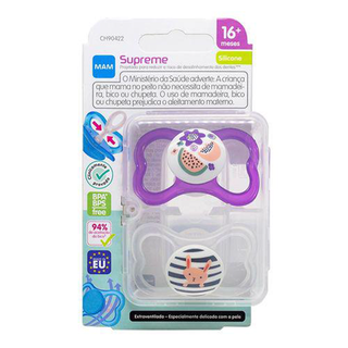Imagem do produto Chupeta Mam Supreme 16+ Meses Embalagem Dupla Rosa Ch90422