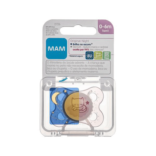 Imagem do produto Chupeta Mini Ulti Night Azul Mam 1 Unidade