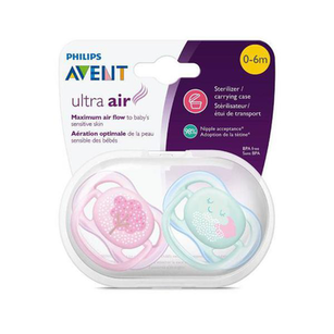 Imagem do produto Chupeta Philips Avent Ultra Air Decorada Rosa E Verde 0 Á 6 Meses 2 Unidades