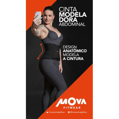 Imagem do produto Cinta Modeladora Abdominal Neoprene Tam Único Preta Mova