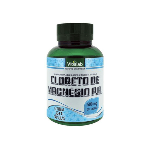 Cloreto De Magnésio P.A. 500Mg Vitalab 60 Cápsulas