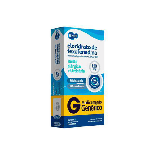 Cloridrato De Fexofenadina - 120Mg 10 Comprimidos Ems Genérico