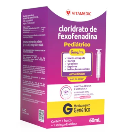 Cloridrato Fexofenadina 6Mg - 60Ml Solução