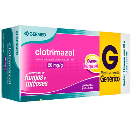 Imagem do produto Clotrimazol 20Mg/G - Creme Vaginal 20G  + 3 Aplicadores Germed Genérico