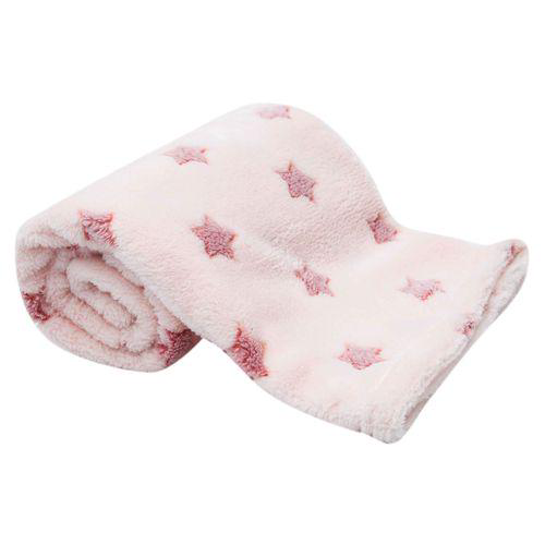 Cobertor Manta Rosa Estrelinhas Macio Buba