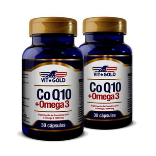 Imagem do produto Coenzima Q10 Coq10 Com Ômega 3 1000Mg Vitgold Kit 2X 30 Cápsulas