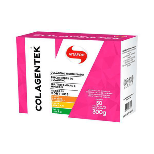 Imagem do produto Colágeno Hidrolisado Em Pó Colagentek Vitafor Com 30 Sachês De 10G 30 Sachês