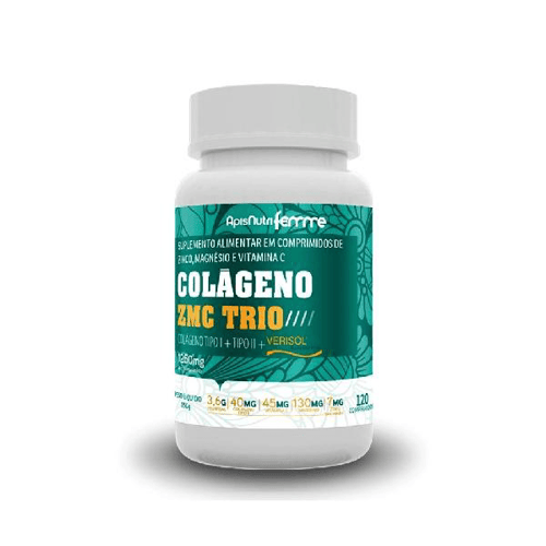 Imagem do produto Colágeno Zmc Trio Tipos 1, 2 + Verisol Apisnutri 120 Comprimidos