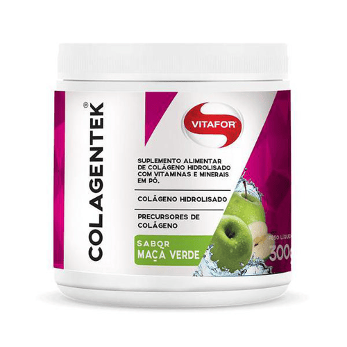 Imagem do produto Colagentek Colágeno Hidrolisado Maçã Verde Vitafor Pote 300G
