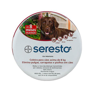 Imagem do produto Coleira Antipulgas E Carrapatos Seresto Para Cães Acima De 8Kg 45G 1 Unidade