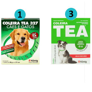 Coleira Cão Contra Pulga/Carrapato M Com 3 Unid. + 1 Coleira G König