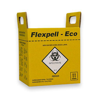 Coletor Perfuro Cortante 7 Litros Flexpell Coletor Perfuro Cortante Eco Amarelo 7 Litros Flexpell