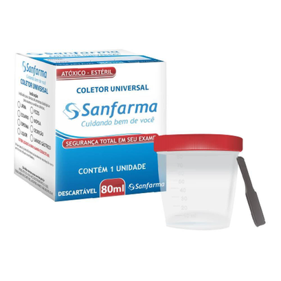 Imagem do produto Coletor Universal Esteril 80 Ml Sanfarma Panvel Farmácias