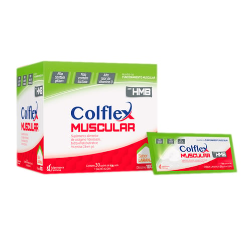 Colflex Muscular Hmb Sabor Laranja Com 30 Sachês De 13,5G Cada