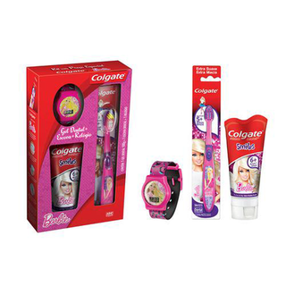 Colgate Kit Gel Dental Kids Smiles Barbie E Escova E Relogio