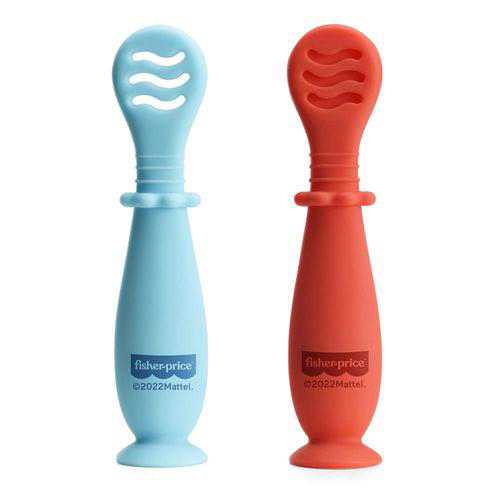 Imagem do produto Colheres De Treinamento Fase 1 E 2 Com Ventosa Yummy! Azul Fisherprice Bb1187
