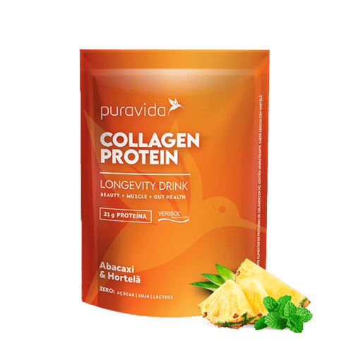 Collagen Protein Hidrolisado Sabor Abacaxi E Hortela 450G