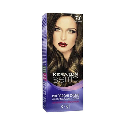 Imagem do produto Coloração Creme Keraton Selfie 7.0 Louro Médio Kert