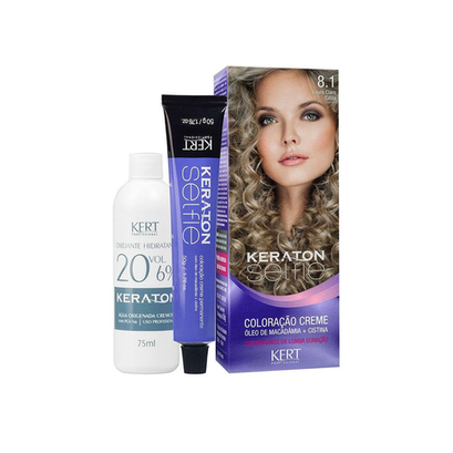 Imagem do produto Coloração Creme Keraton Selfie 8.1 Louro Claro Cinza Kert