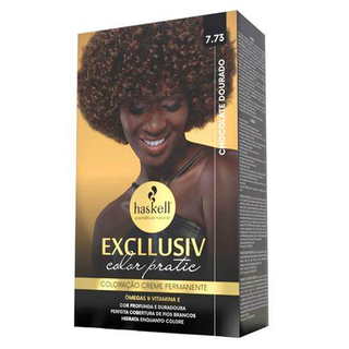 Coloração Excllusiv Color Pratic Chocolate Dourado 7.73 Haskell