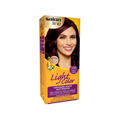 Coloração Suave Salon Line Light Color 3.66 Bordeaux Profundo Com 1 Unidade