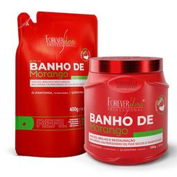Imagem do produto Combo Máscara Banho De Verniz Morango E Refil Forever Liss