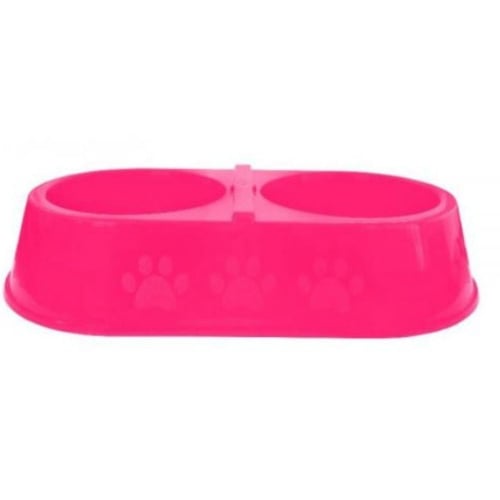 Imagem do produto Comedouro Pet Injet Pata Rosa Duplo 900Ml