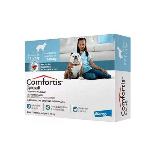 Comfortis Anti Pulgas Para Cães De 18 A 27Kg Com 1 Comprimido