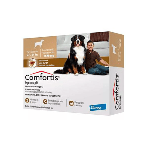 Comfortis Anti Pulgas Para Cães De 27 A 54Kg Com 1 Comprimido