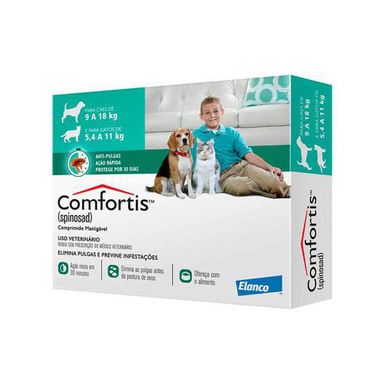 Comfortis Anti Pulgas Para Cães De 9 A 18Kg E Gatos De 5