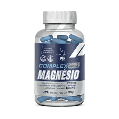 Complexo Magnésio 3 Em 1 Com 60 Cápsulas Health Labs