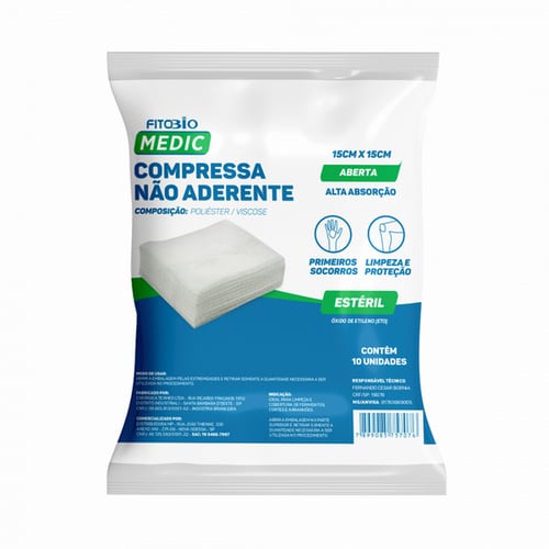 Compressa De Gase Nao Estéril Com 10 Unidades