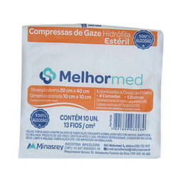 Imagem do produto Compressa De Gaze 10X10 13 Fios C/10 Un Estéril Melhormed L8715 V24/08/27