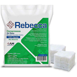 Imagem do produto Compressa De Gaze Hidrófila Rebecca 7.5 7.5 Cm 11 Fios 500 Unidades American Medical