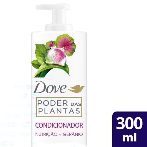 Condicionador Dove Poder Das Plantas Nutrição + Gernio Com 300Ml