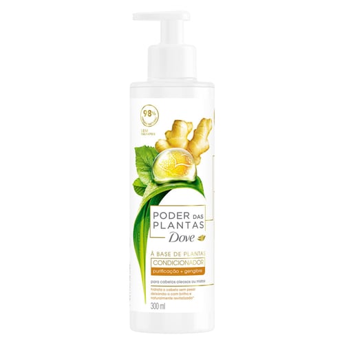 Condicionador Dove Poder Das Plantas Purificação + Gengibre Com 300Ml