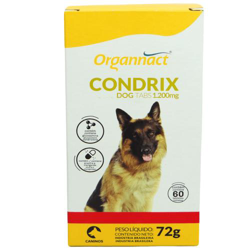 Condrix Dog Tabs 1200Mg Com 60 Tabletes Suplemento Para Cães Organnact