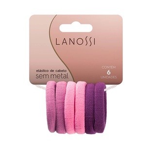 Conjunto De Elástico Para Cabelo Lanossi Cor Violet 6 Unidades