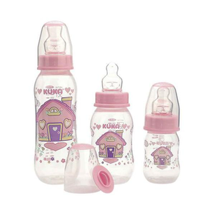 Imagem do produto Conjunto De Mamadeira Kuka Color Rosa Bico Ortodôntico Com 3 Unidades