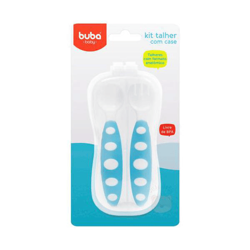 Imagem do produto Conjunto De Talheres Com Estojo Higiênico Azul 6M+ Buba