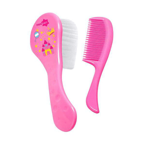 Imagem do produto Conjunto - Neopan 7202 Pente E Escova Rosa