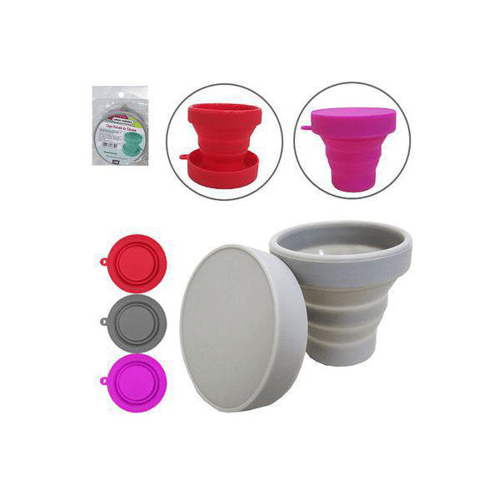 Copo De Silicone Retrátil Fwb Com Tampa Cores Sortidas 120Ml