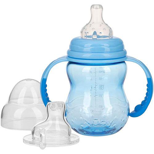 Imagem do produto Copo De Transicao 3 Em 1 Tritan Com 02 Bicos De Silicone 240Ml Azul Nb01748.012 Nuby