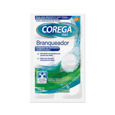 Corega Tabs Branqueador Para Dentadura 6 Comprimidos