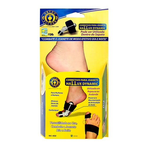 Corretivo Para Joanete Ortho Pauher Hallux Dynamic Preto Tamanho Único Com 1 Unidade Ref: 4050