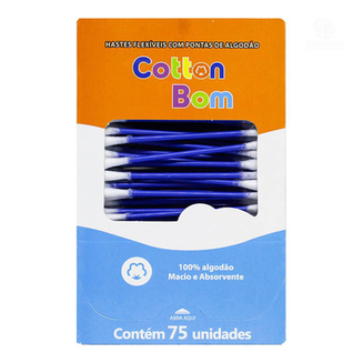 HASTES FLEXIVEIS CARTUCHO COTTON BOM PRIME COM 75 UNIDADES